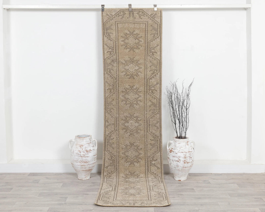 Multicolor Turkish Oushak Rug 2'6" x 9'4" Hand-Knotted | No. VR31643