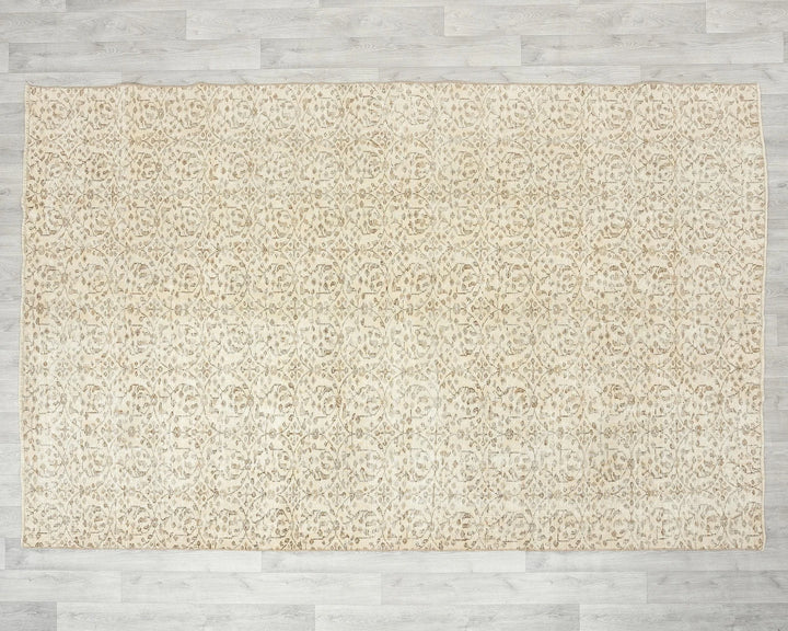 Beige Turkish Oushak Rug 6' x 9' 3" Hand-Knotted view 9