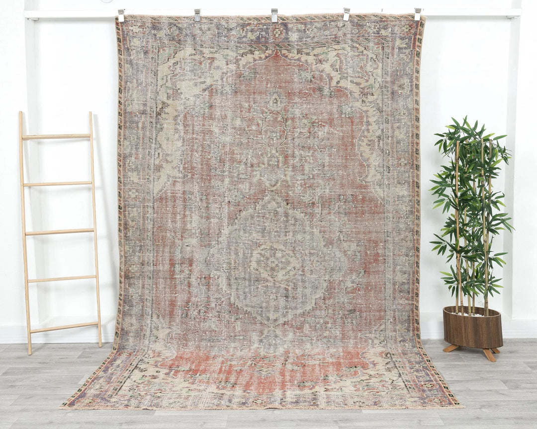 Multicolor Turkish Oushak Rug 6' 4" x 9' 6" Hand-Knotted | No. VR31782
