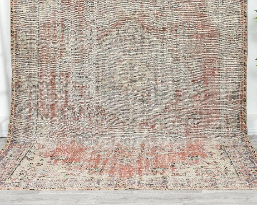 Multicolor Turkish Oushak Rug 6' 4" x 9' 6" Hand-Knotted | No. VR31782