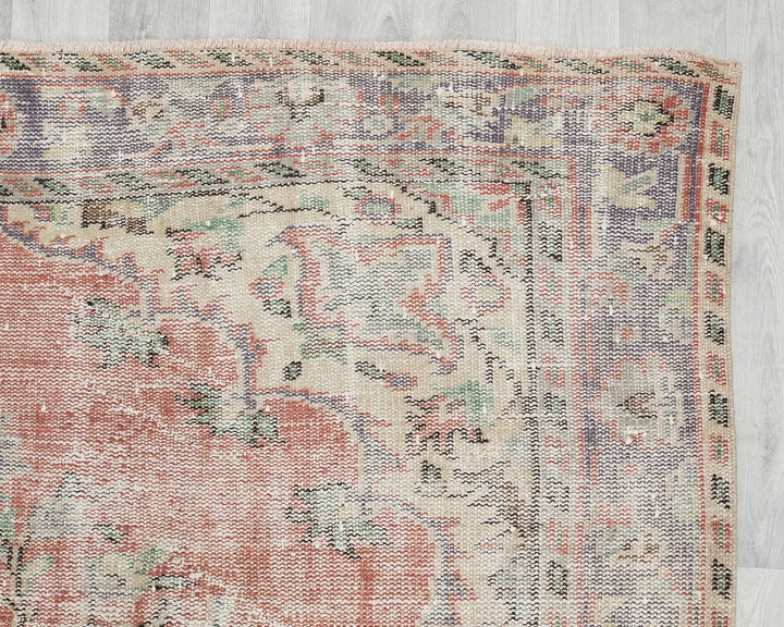 Multicolor Turkish Oushak Rug 6' 4" x 9' 6" Hand-Knotted | No. VR31782
