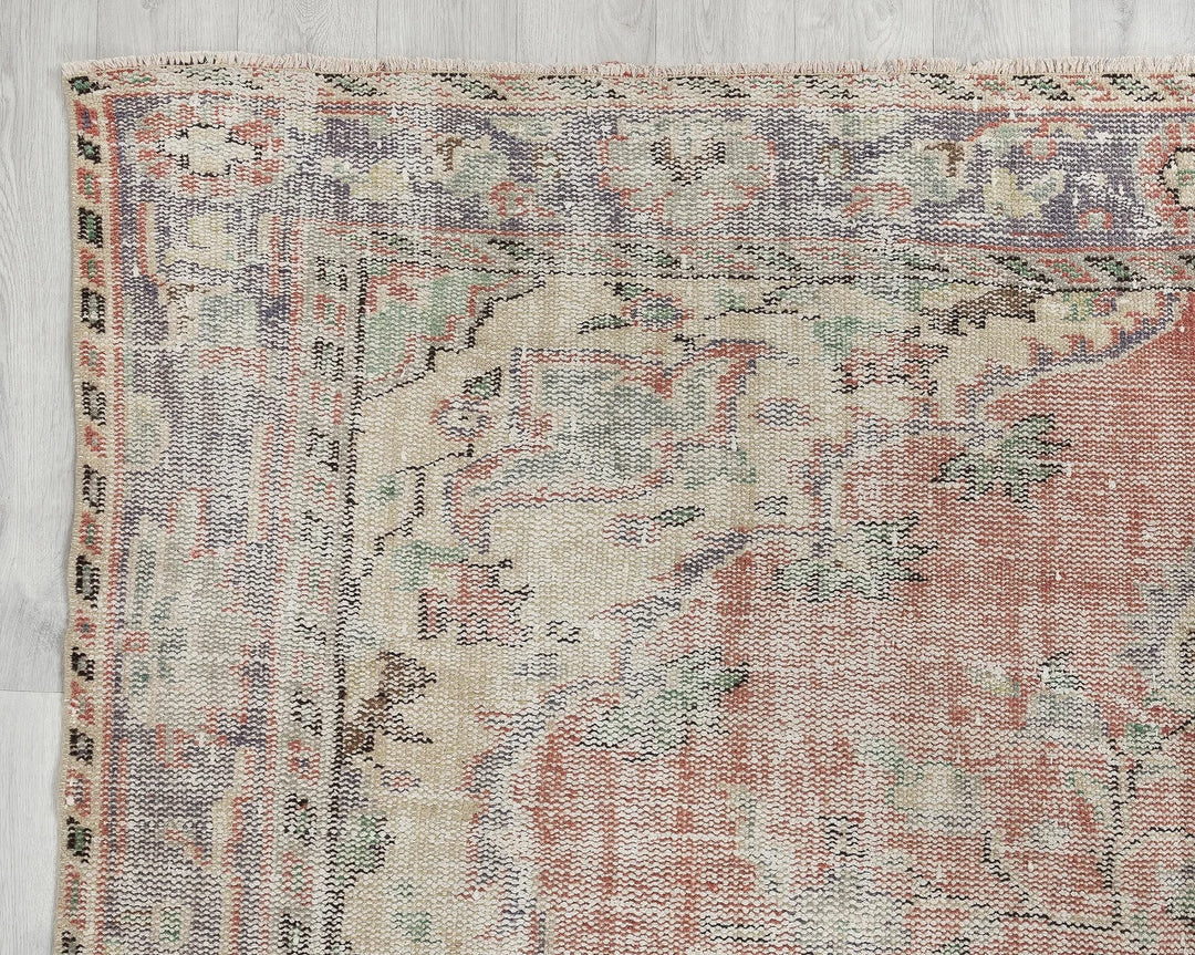 Multicolor Turkish Oushak Rug 6' 4" x 9' 6" Hand-Knotted | No. VR31782