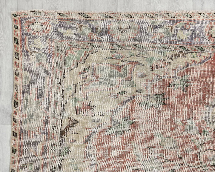 Multicolor Turkish Oushak Rug 6' 4" x 9' 6" Hand-Knotted | No. VR31782