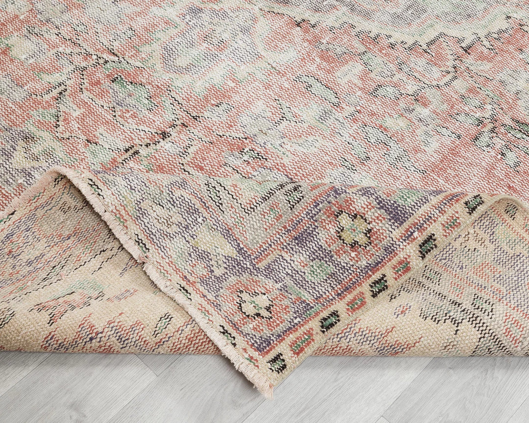 Multicolor Turkish Oushak Rug 6' 4" x 9' 6" Hand-Knotted | No. VR31782