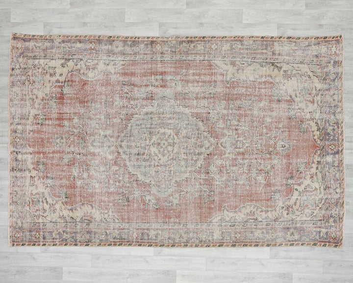 Multicolor Turkish Oushak Rug 6' 4" x 9' 6" Hand-Knotted | No. VR31782