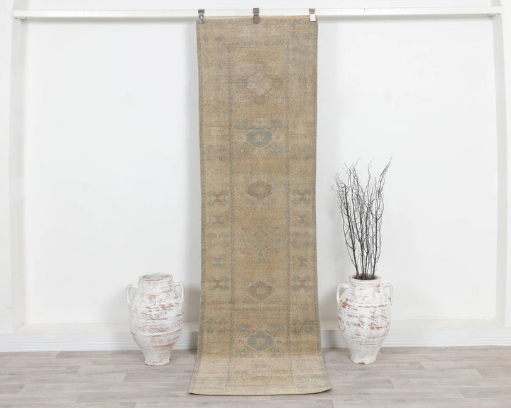 Multicolor Turkish Oushak Rug 2'6" x 8'5" Hand-Knotted | No. VR31870