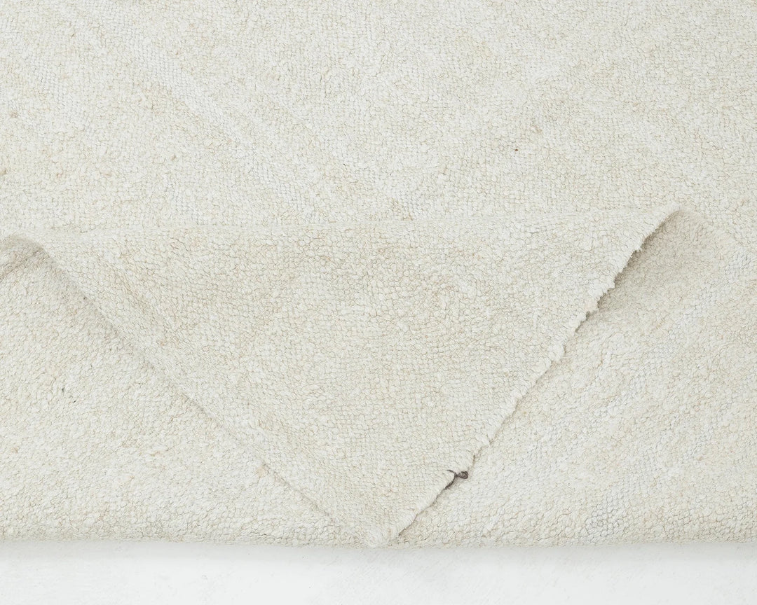 White Turkish Kilim Rug 10' 2" x 12' 6" Flat-Weave | No. VR32125