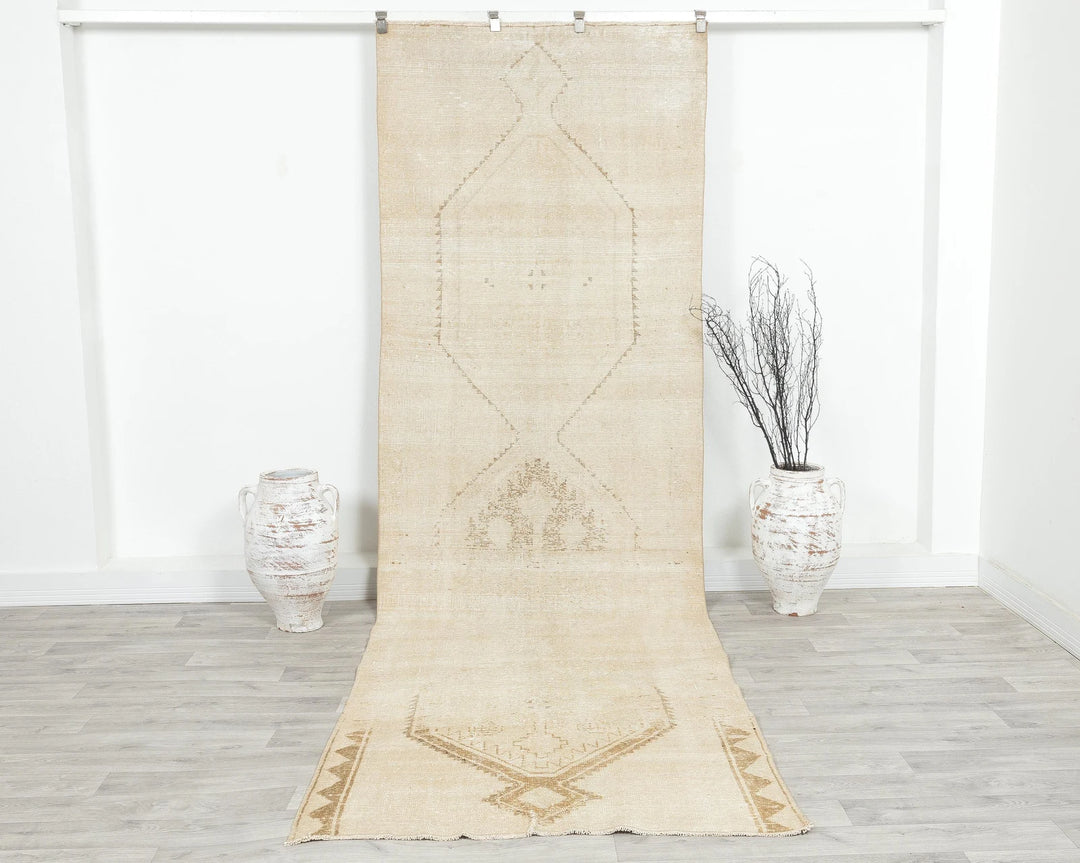 Beige Runner Rug 3' 11" x 11' 10" | No. VR32256
