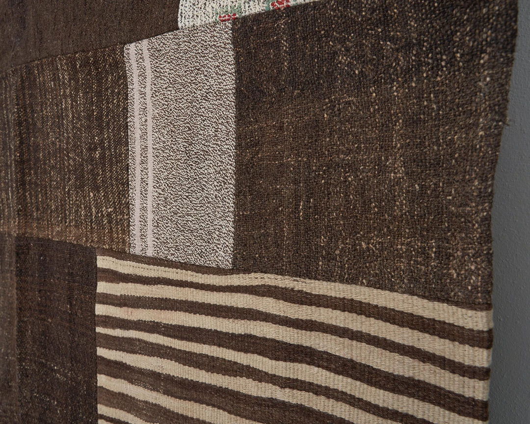 Brown Turkish Kilim Rug 9' 6" x 13' 1" Flat-Weave | No. VR32311