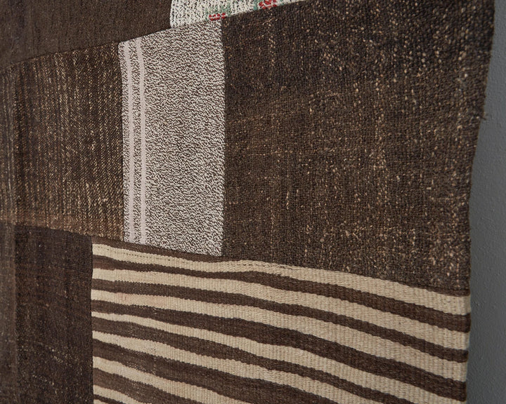 Brown Turkish Kilim Rug 9' 6" x 13' 1" Flat-Weave | No. VR32311