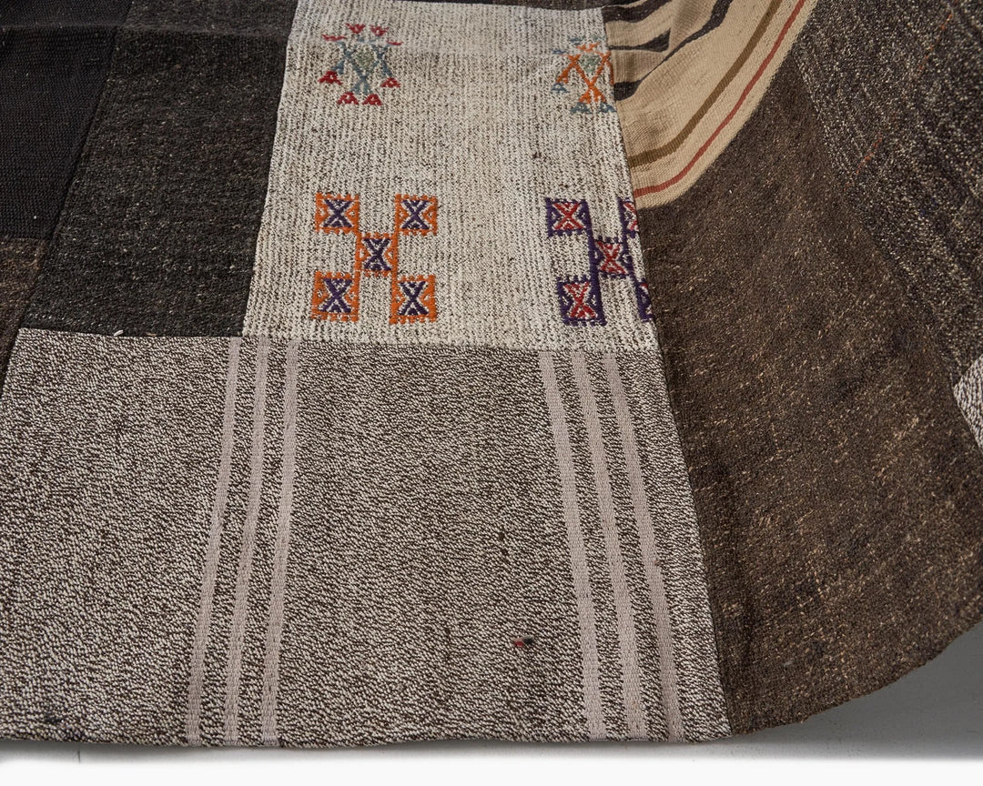 Brown Turkish Kilim Rug 9' 6" x 13' 1" Flat-Weave | No. VR32311