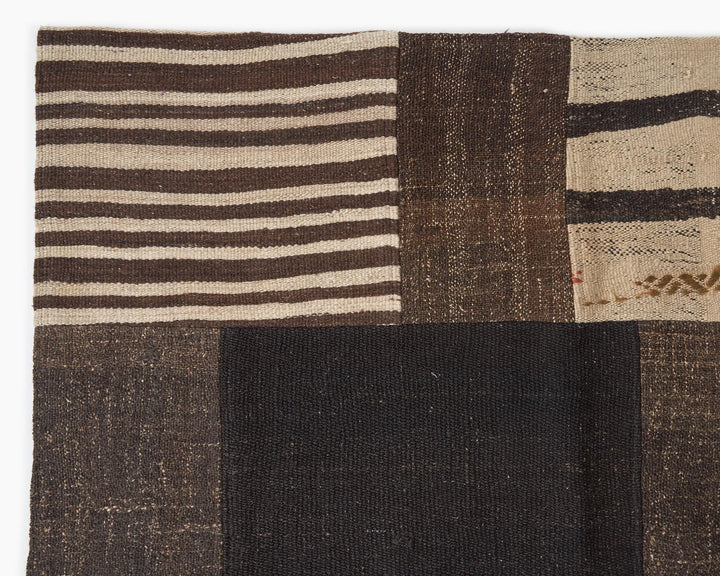 Brown Turkish Kilim Rug 9' 6" x 13' 1" Flat-Weave | No. VR32311