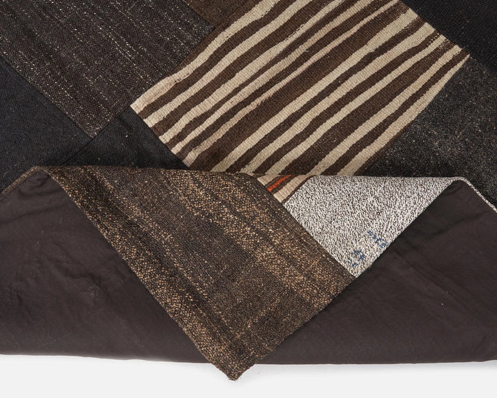 Brown Turkish Kilim Rug 9' 6" x 13' 1" Flat-Weave | No. VR32311