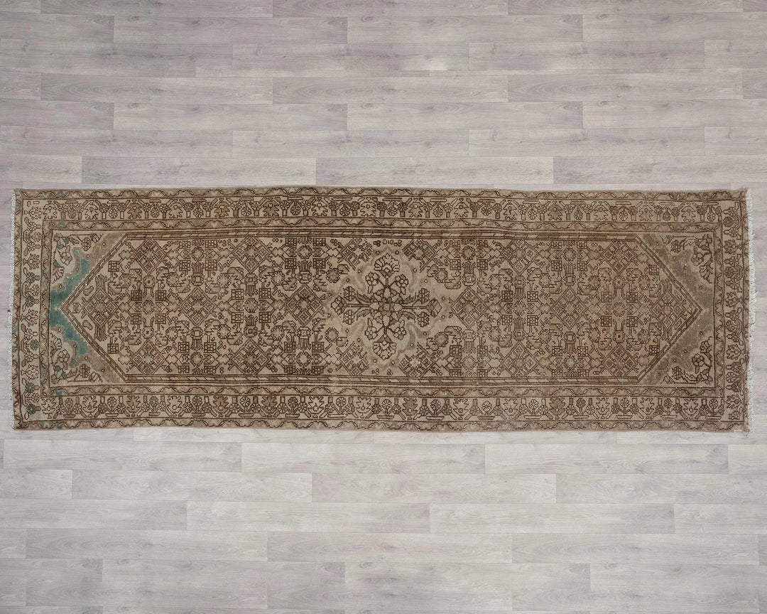 Rust Turkish Oushak Rug 3' 5" x 10' Hand-Knotted | No. VR32387