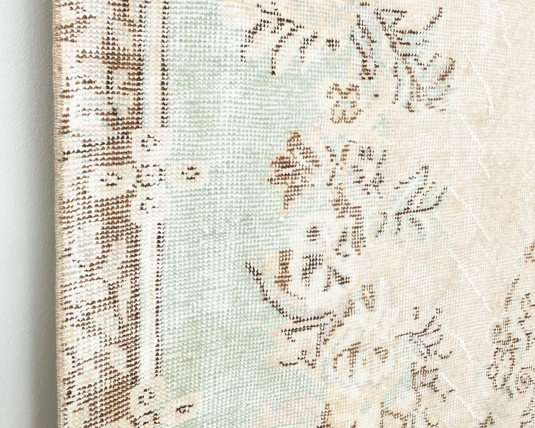 Beige Turkish Oushak Rug 5' 2" x 9' 2" Hand-Knotted | No. VR32459