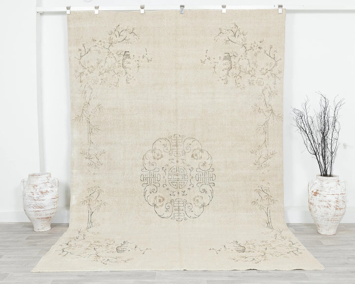 Multicolor Turkish Oushak Rug 6'7" x 10'2" Hand-Knotted | No. VR32501