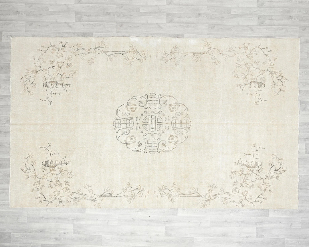 Multicolor Turkish Oushak Rug 6'7" x 10'2" Hand-Knotted | No. VR32501