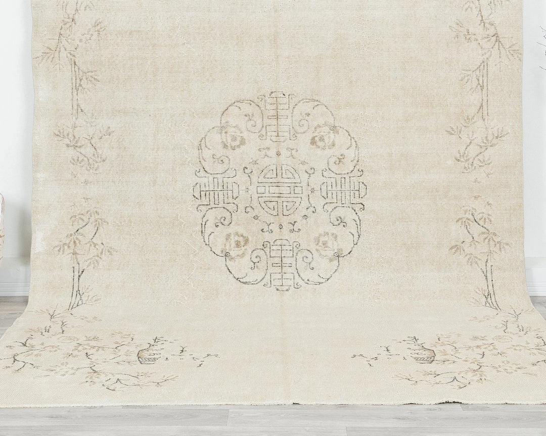 Multicolor Turkish Oushak Rug 6'7" x 10'2" Hand-Knotted | No. VR32501