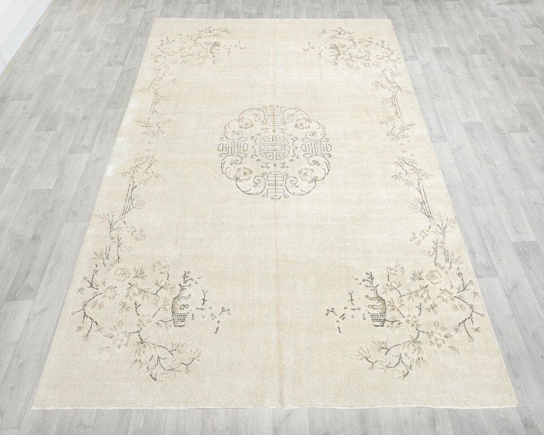 Multicolor Turkish Oushak Rug 6'7" x 10'2" Hand-Knotted | No. VR32501