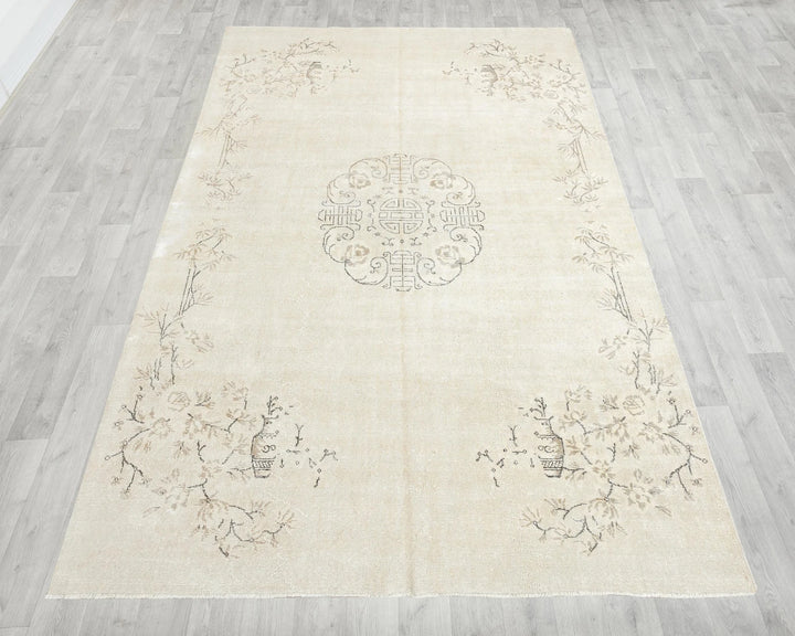 Multicolor Turkish Oushak Rug 6'7" x 10'2" Hand-Knotted | No. VR32501