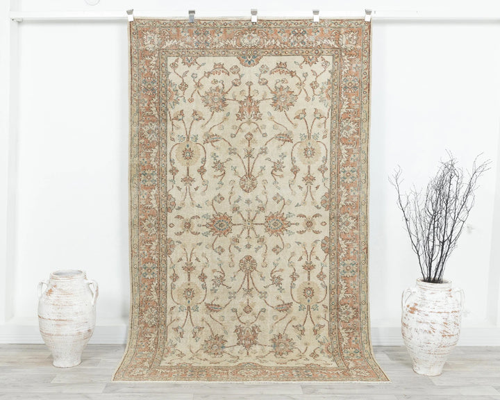 Multicolor Turkish Oushak Rug 4'10" x 8'2" Hand-Knotted | No. VR32546