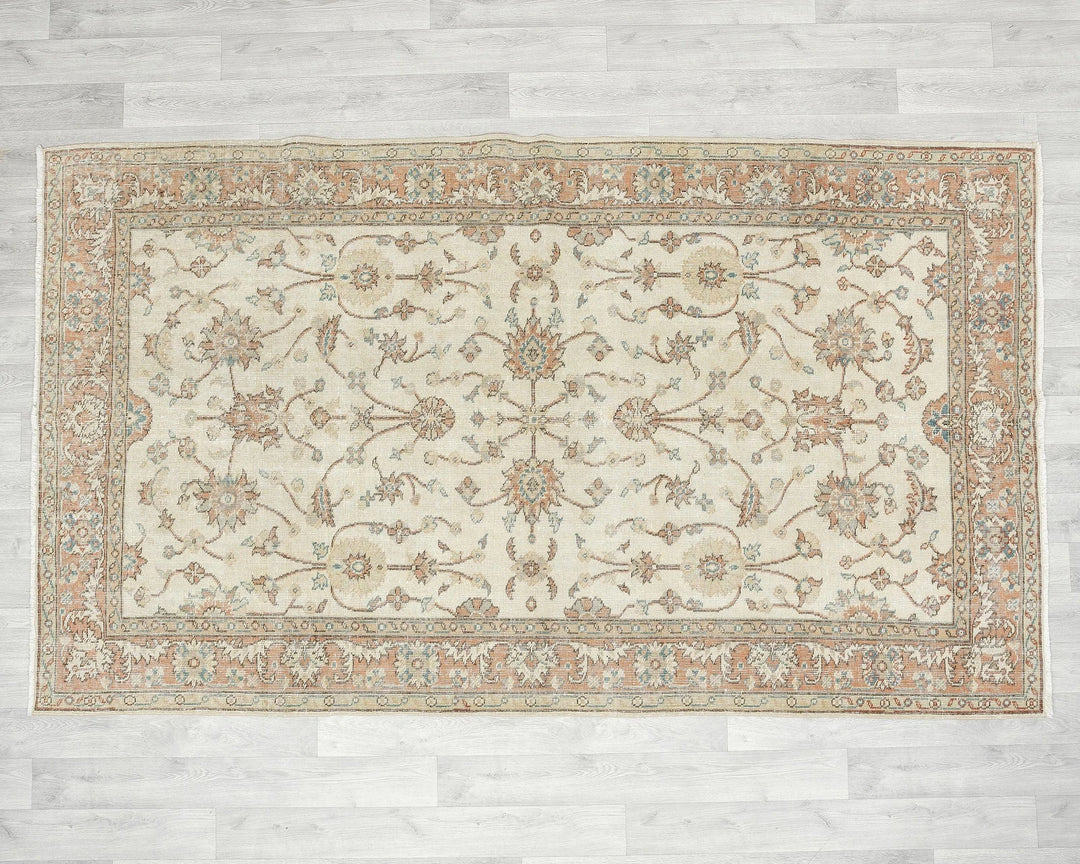Multicolor Turkish Oushak Rug 4'10" x 8'2" Hand-Knotted | No. VR32546