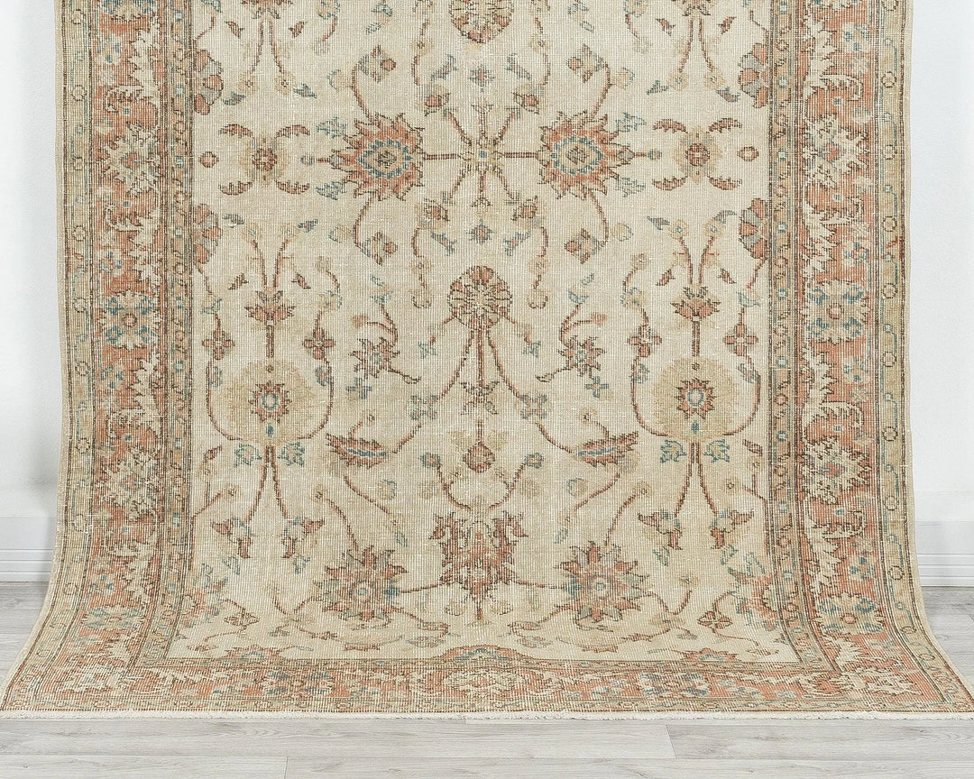 Multicolor Turkish Oushak Rug 4'10" x 8'2" Hand-Knotted | No. VR32546