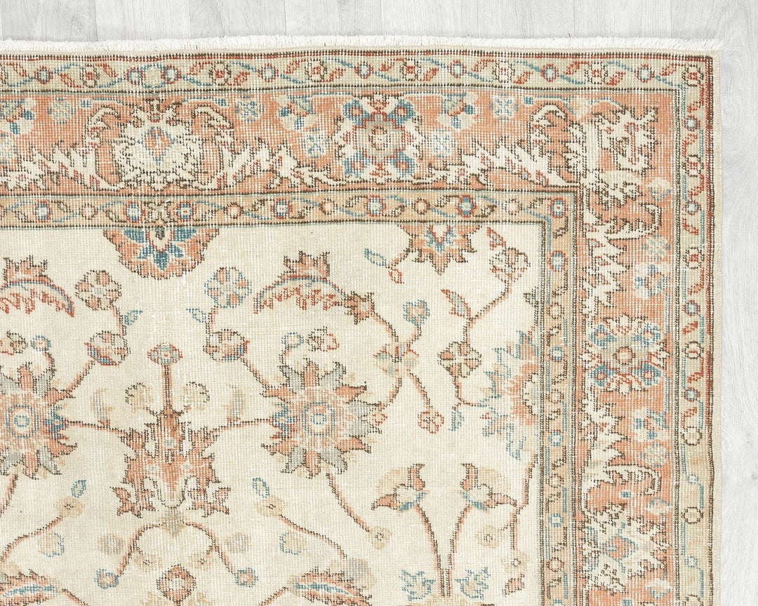 Multicolor Turkish Oushak Rug 4'10" x 8'2" Hand-Knotted | No. VR32546