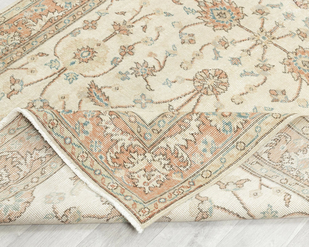 Multicolor Turkish Oushak Rug 4'10" x 8'2" Hand-Knotted | No. VR32546