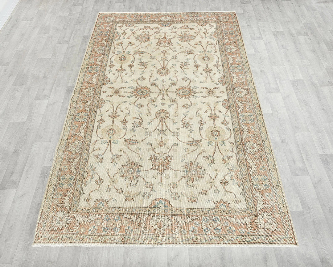 Multicolor Turkish Oushak Rug 4'10" x 8'2" Hand-Knotted | No. VR32546