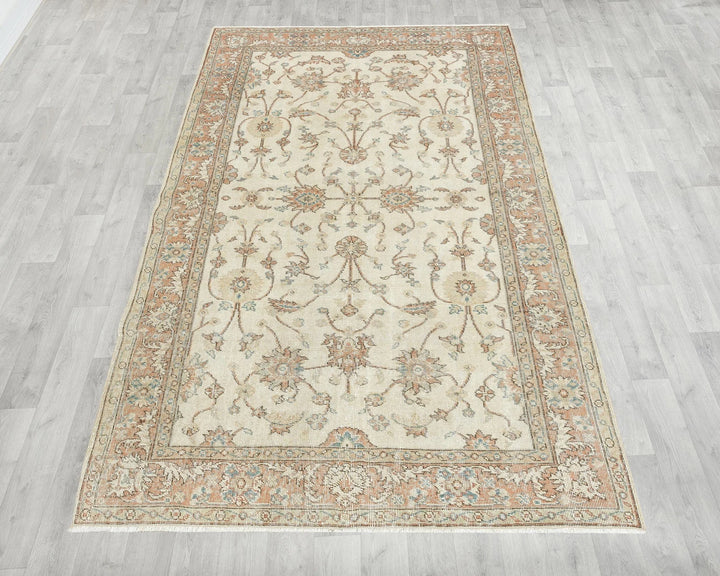 Multicolor Turkish Oushak Rug 4'10" x 8'2" Hand-Knotted | No. VR32546