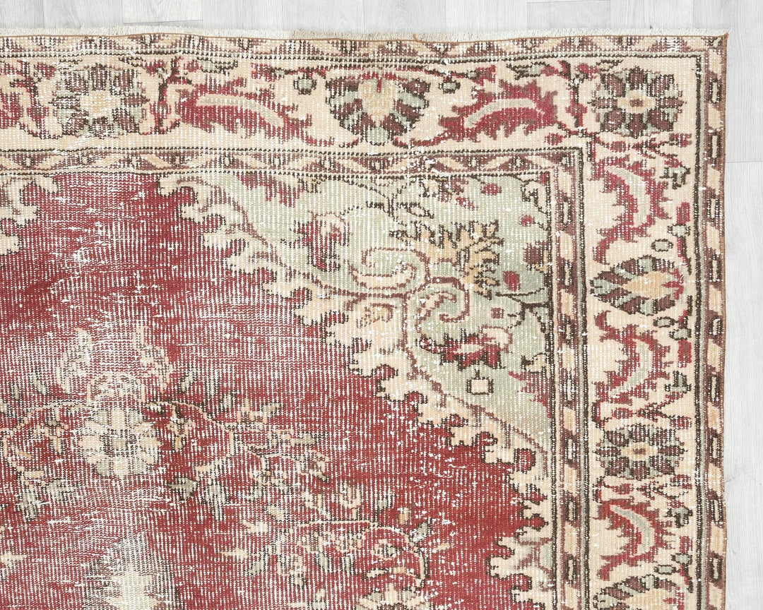 Multicolor Turkish Oushak Rug 6'4" x 9'10" Hand-Knotted | No. VR32570