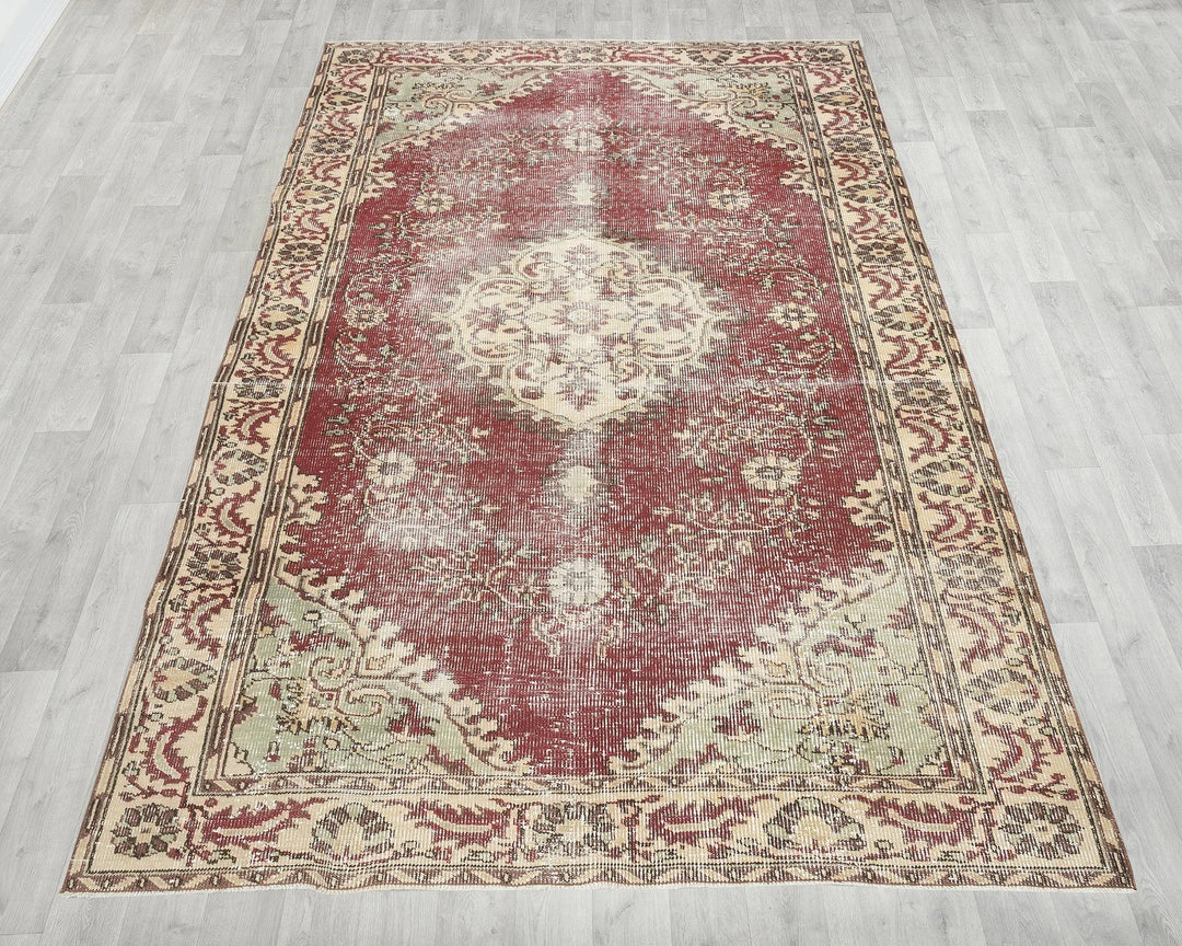 Multicolor Turkish Oushak Rug 6'4" x 9'10" Hand-Knotted | No. VR32570