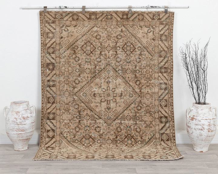 Multicolor Turkish Oushak Rug 4' 11" x 6' 5" Hand-Knotted | No. VR32817