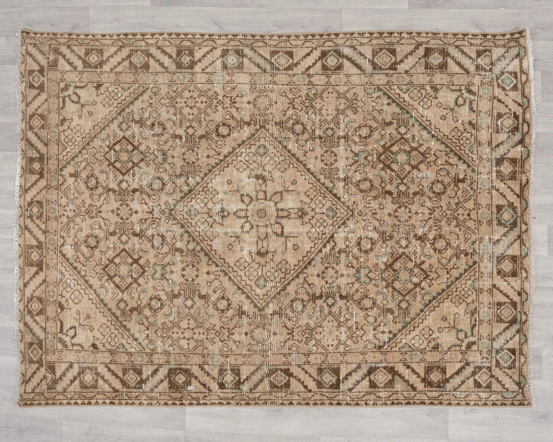 Multicolor Turkish Oushak Rug 4' 11" x 6' 5" Hand-Knotted | No. VR32817
