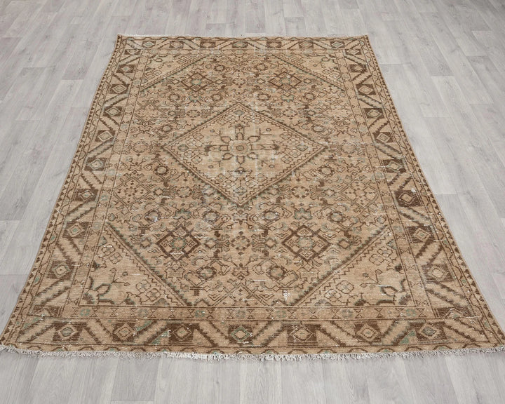 Multicolor Turkish Oushak Rug 4' 11" x 6' 5" Hand-Knotted | No. VR32817