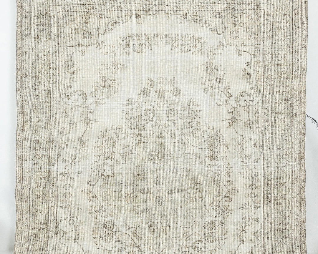 Beige Turkish Oushak Rug 6'1" x 9'5" Hand-Knotted view