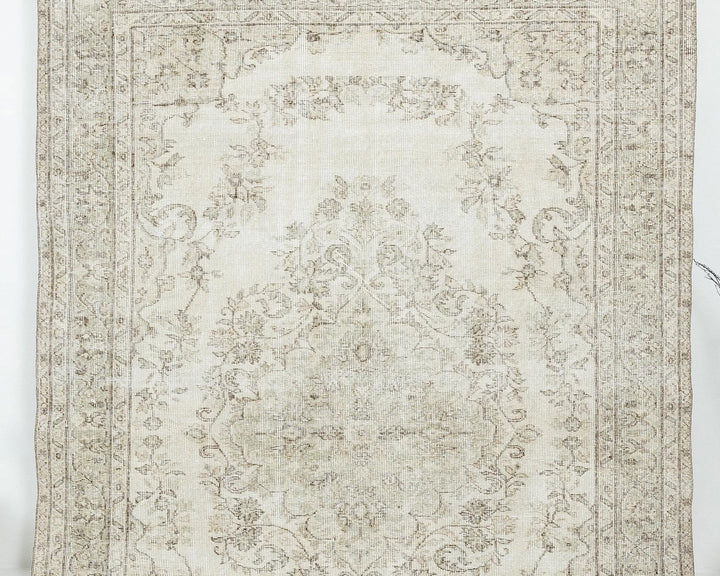 Beige Turkish Oushak Rug 6'1" x 9'5" Hand-Knotted view