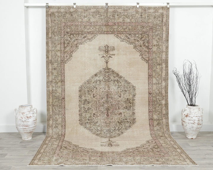 Multicolor Turkish Oushak Rug 6'7" x 10'4" Hand-Knotted | No. VR32988