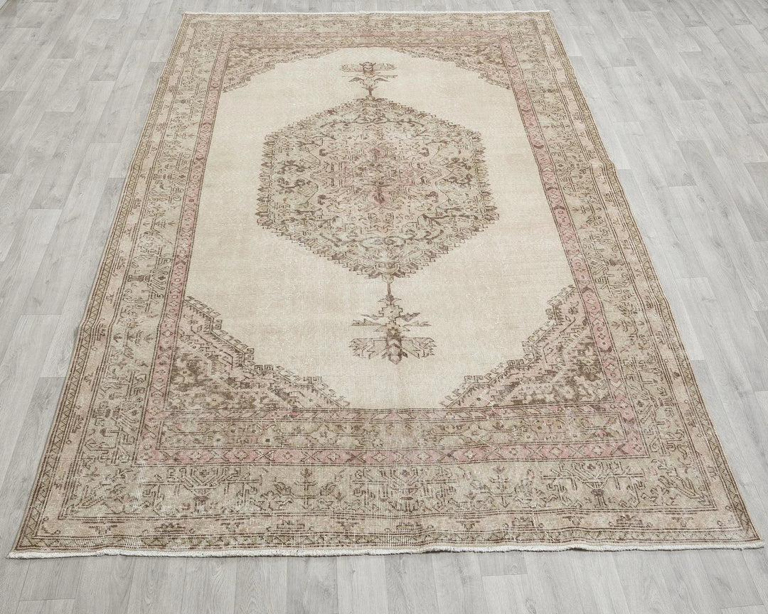 Multicolor Turkish Oushak Rug 6'7" x 10'4" Hand-Knotted | No. VR32988