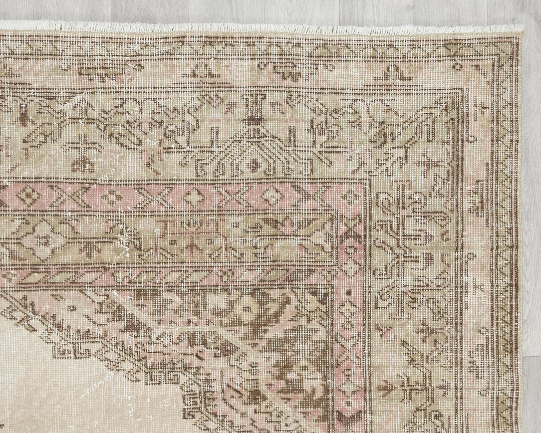 Multicolor Turkish Oushak Rug 6'7" x 10'4" Hand-Knotted | No. VR32988