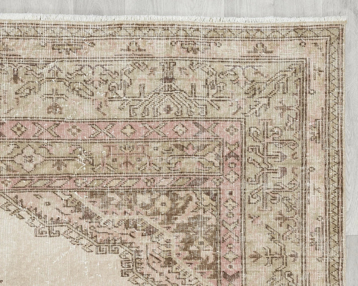Multicolor Turkish Oushak Rug 6'7" x 10'4" Hand-Knotted | No. VR32988