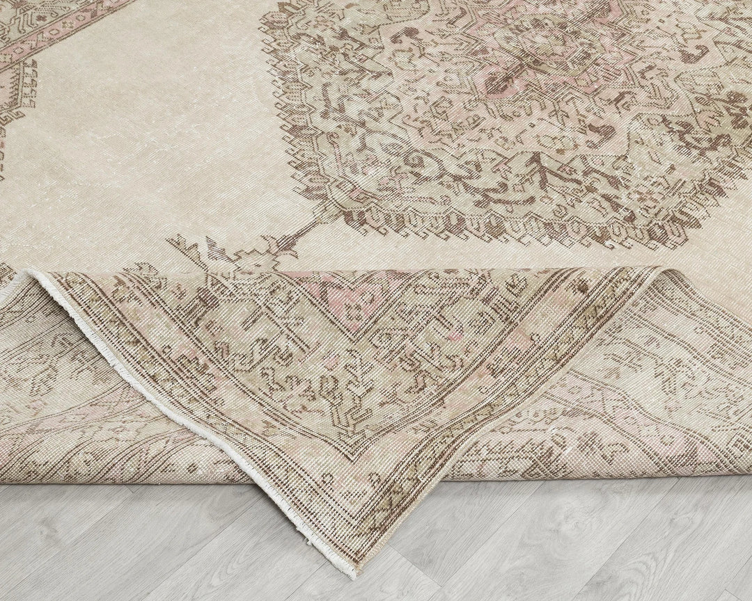 Multicolor Turkish Oushak Rug 6'7" x 10'4" Hand-Knotted | No. VR32988