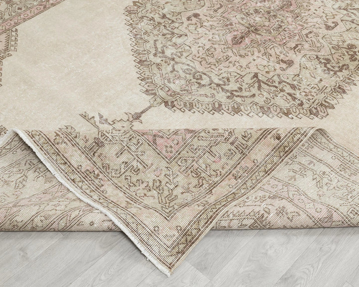 Multicolor Turkish Oushak Rug 6'7" x 10'4" Hand-Knotted | No. VR32988