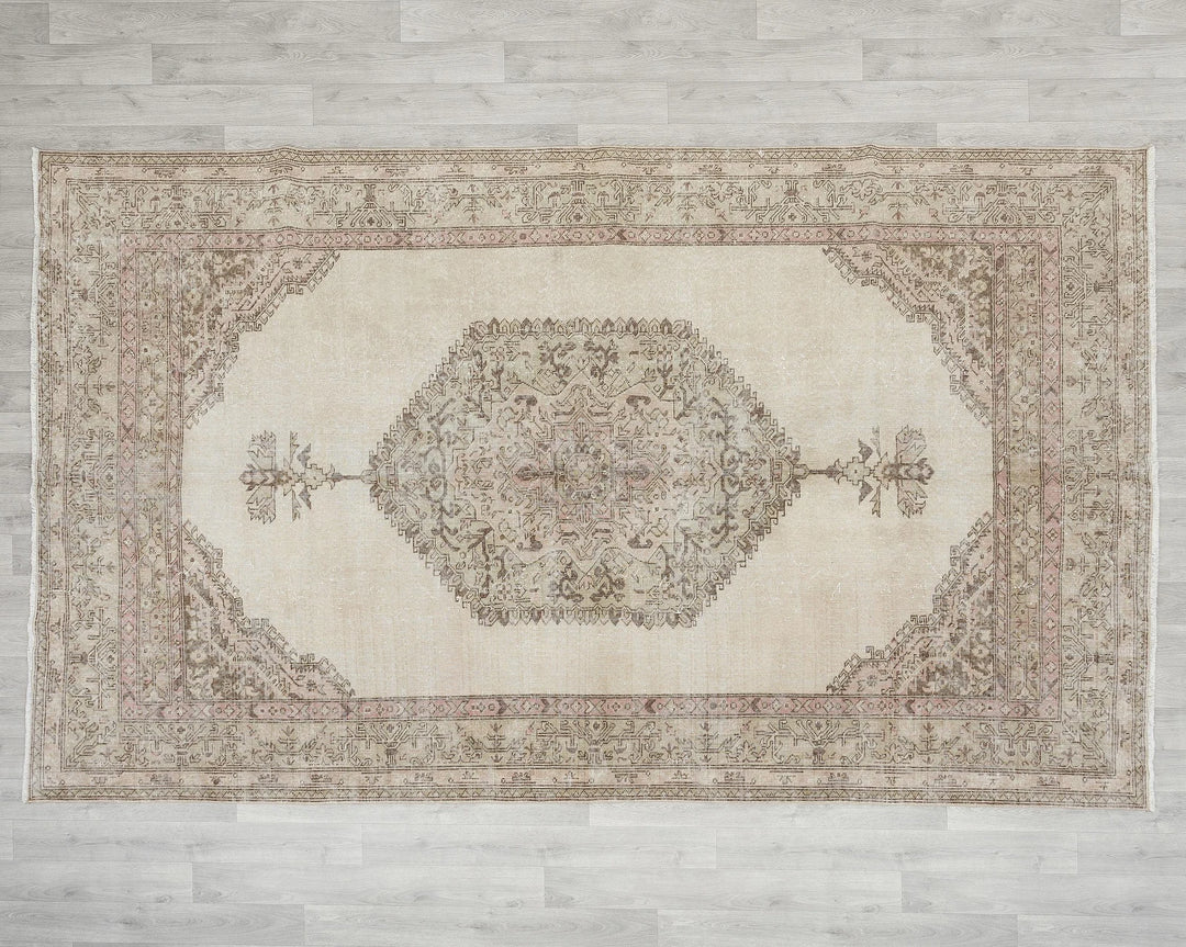 Multicolor Turkish Oushak Rug 6'7" x 10'4" Hand-Knotted | No. VR32988