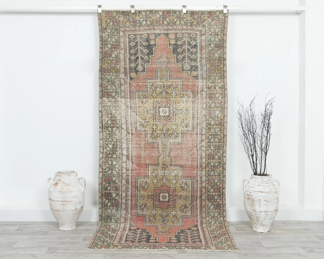 Multicolor Turkish Oushak Rug 8' 8" x 4' 1" Hand-Knotted | No. VR33142