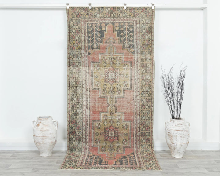 Multicolor Turkish Oushak Rug 8' 8" x 4' 1" Hand-Knotted | No. VR33142