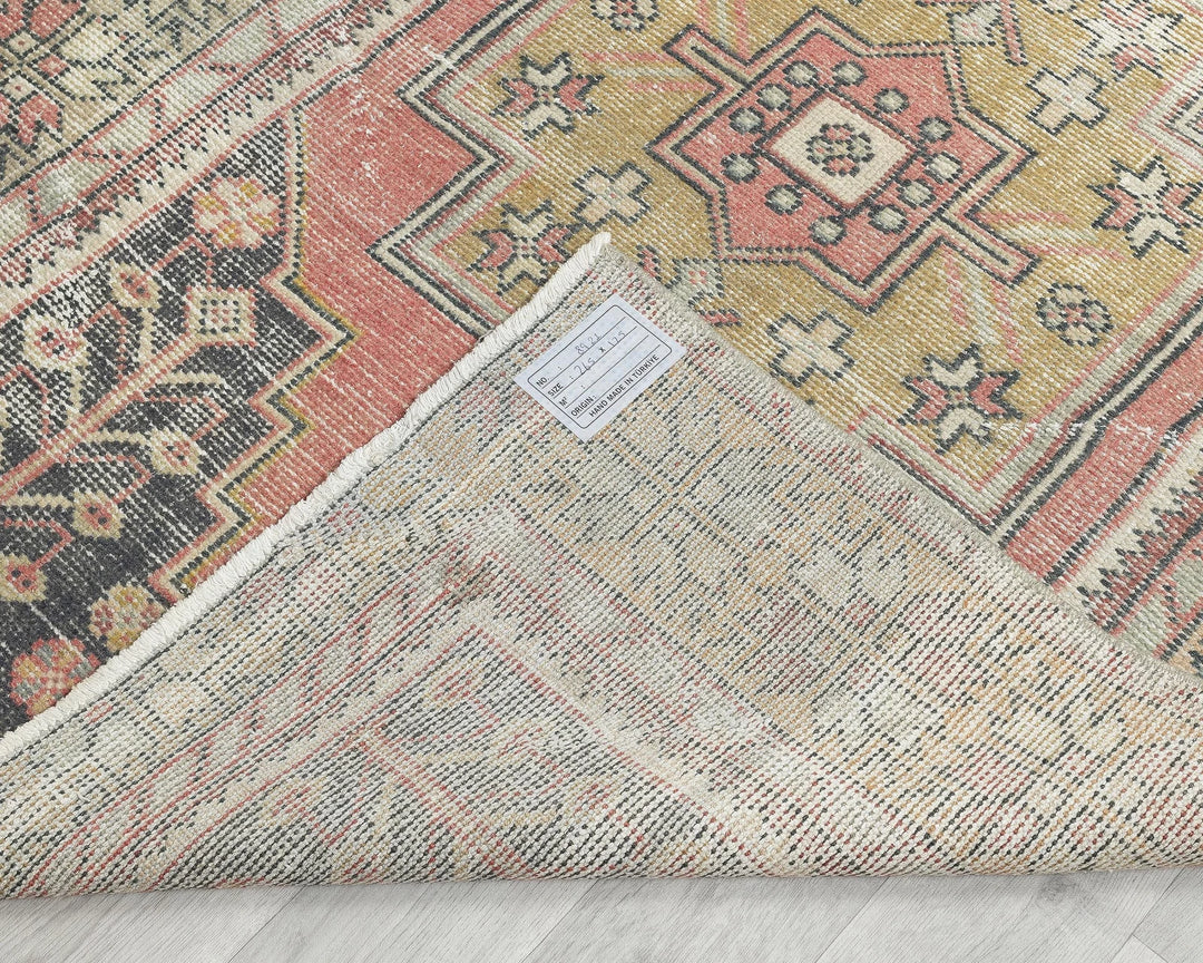 Multicolor Turkish Oushak Rug 8' 8" x 4' 1" Hand-Knotted | No. VR33142