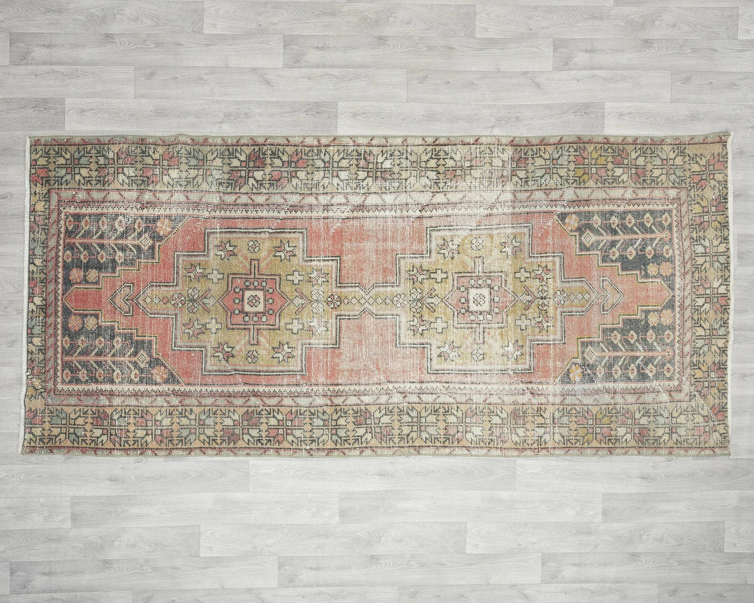 Multicolor Turkish Oushak Rug 8' 8" x 4' 1" Hand-Knotted | No. VR33142