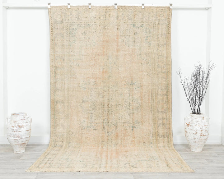 Multicolor Turkish Oushak Rug 9' 8" x 6' 1" Hand-Knotted | No. VR33254